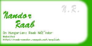 nandor raab business card